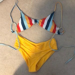 ⭐️ Yellow and blue stripped bikini